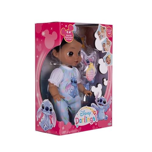 JAKKS Pacific Disney Darlings 13-Inch Interactive Baby Doll – Magical Lights, Sounds, Music & Wand – Stitch-Inspired Nurturing Doll with Accessories – Multiple Skin Tones, Eye Colors – Ages 2 and Up thumbnail 8