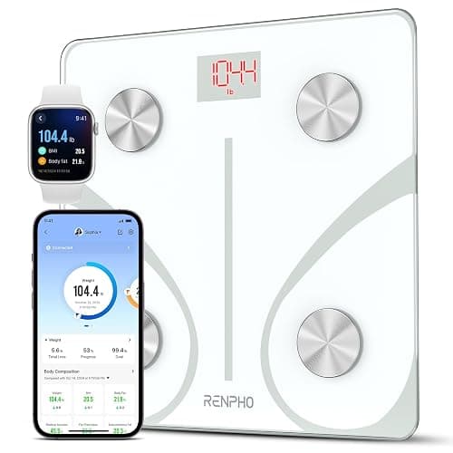 RENPHO Smart Scale for Body Weight, Digital Bathroom Scale BMI Weighing Bluetooth Body Fat Scale, Body Composition Monitor Health Analyzer with Smartphone App (White, 11"/280mm) thumbnail 2