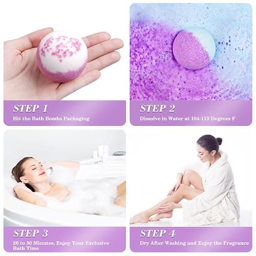 CalmNFiz 20PCS Bath Bombs for Women Presents Set Natural Wonderful Fizz Effect Bath Bomb with Shea Butter & Essential Oils, Bubble Bath Mothers Day Presents for Mom, Wife, Girlfriend thumbnail 5