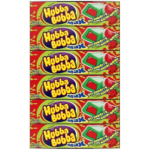 HUBBA BUBBA Bubble Gum Bulk, Chewing Gum Bulk Strawberry Watermelon Flavored, 18 Pack, 5 Pieces, Candy thumbnail 6