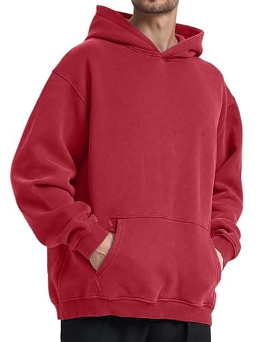 Dnzzs Acid Wash Hoodie Super Soft Sweatshirt for Mens Pullover Oversized Men's Fashion Hoodies & Sweatshirts Vintage Tops thumbnail 4