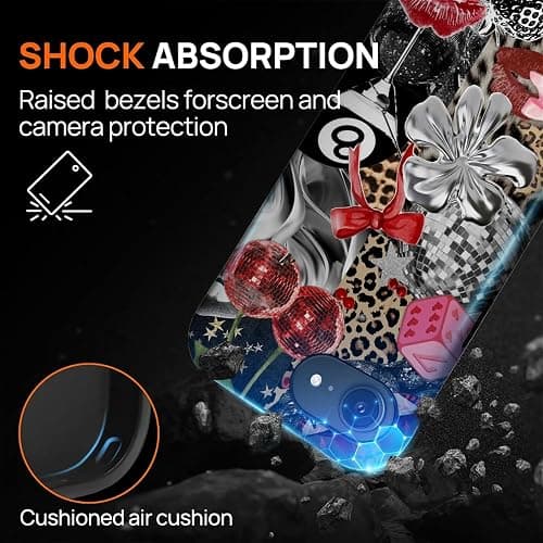 DAIZAG Case for iPhone 16e,[Compatible with MagSafe],Magnetic Phone Glossy Cover,Hybrid Heavy 2 in 1 Full Body Rugged Shockproof-Retro Cheetah Disco Coquette Collage thumbnail 5