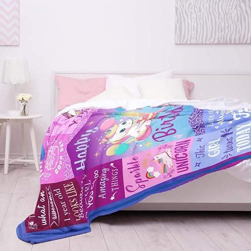 Pozevan 1 Year Old Girl Birthday Gift Blanket, 1st Decorations Gifts, First Birthday Blanket for Girls 50"X40" thumbnail 6