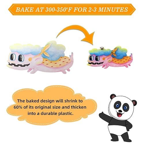 Natonhi 290 Pieces Heat Shrink Plastic Sheet Kit Include 30pcs A4 Shrinky Art Paper and 120 Keychains Accessories 20 Earring Hooks, Creative Craft Homemade Shrinky Dinks and Keychain thumbnail 5