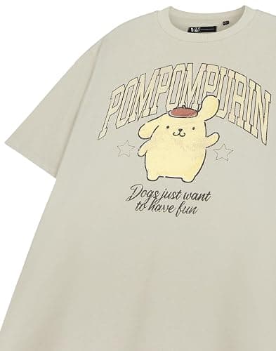 Hello Kitty & Friends Pompompurin Womens Beige Short Sleeved T-Shirt thumbnail 6