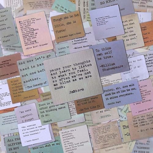 Mity Rain 180pc Scrapbook Stickers - 60 Unique Quote Stickers for Journaling & Planner Decoration thumbnail 7