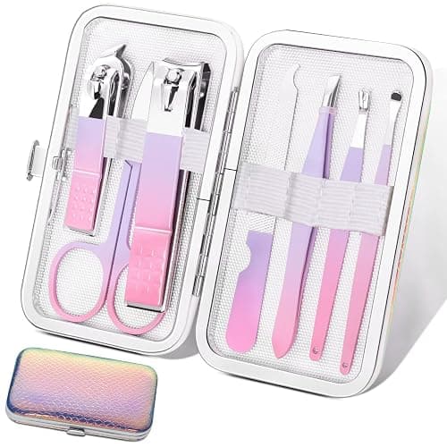 Aceoce Manicure Set Women Nail Clippers Professional Manicure Pedicure Kit Stainless Steel Nail Cutter Grooming Kit Personal Care Tool with Travel Case Gifts for Women Her Valentine's Day Mother's Day - Image 1
