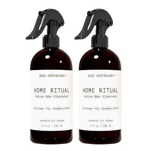 Muse Apothecary Home Ritual Active Odor Eliminator Spray - Furniture Deodorizer Spray & Bathroom Odor Eliminator for Home - Essential Oil Air Freshener - 8oz, Cara Orange + Fig + Blackberry Vanilla - Image 1