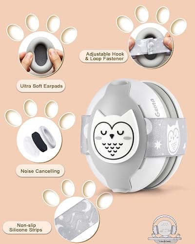 Lilian&Gema 2-in-1 Baby Ear Muffs Noise Protection, Noise Cancelling Headphones for Baby & Toddler up to 4 Years thumbnail 4