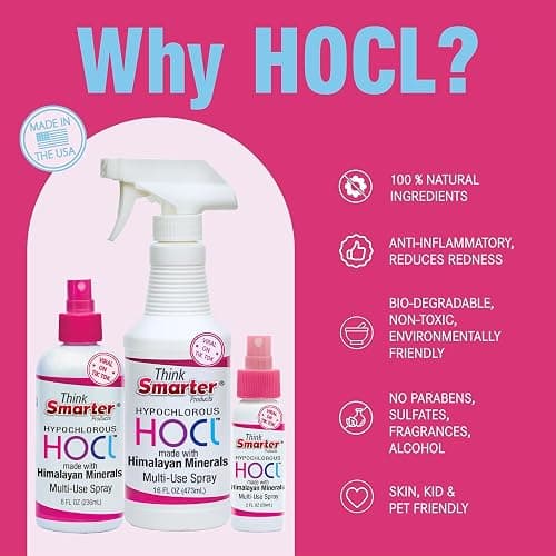 Think Smarter Products HOCL All-Purpose Cleaner with Hypochlorous Acid, All-Natural Surface Cleaner, & Skin Hydrator 8fl oz Clear Spray thumbnail 2