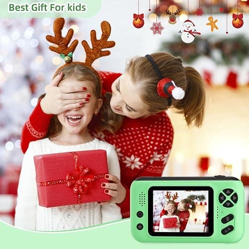 Makolle Kids Camera, Birthday Gifts for Boys and Girls Age 3-8,Video Recorder for Kids 8-12,Childrens Digital Camcorder for vlogging Portable Kids Selfie Camera with 32GB SD Card Green thumbnail 5