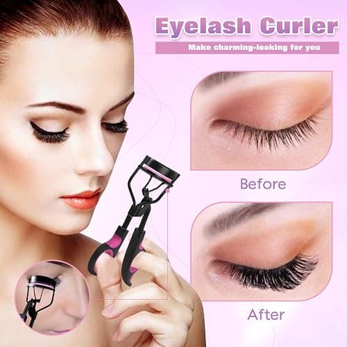 Eyelash Curler, MODUSKYE 7 in 1 Eyelashes Curler Eyebrow Tool with Replacement Refill Pads, Partial Lash Curler Eyes Makeup Tools Women Natural Lashes thumbnail 2