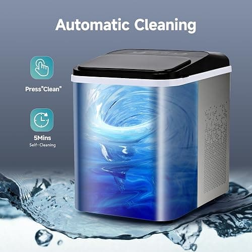 EUHOMY Nugget Ice Makers Countertop, Ready in 8 Mins, 35lbs/24H, Self-Cleaning, Portable Ice Maker Machine with Ice Scoop & Basket, Sonic Ice Maker with Chewable Pellet Ice for Home/Party/RV/Camping thumbnail 5