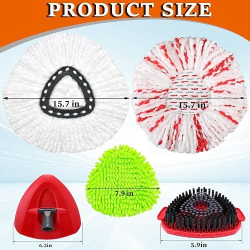 Spin Mop Head Replacement for Ocedar Easy Wring 1-Tank Mop Head for O Cedar | Spin Mop Refills, Mop Base, Scrubber Mop Head for O-Cedar, 40% More Cleaning Power, Reusable, Easy-to-Replace Mop Replace thumbnail 6