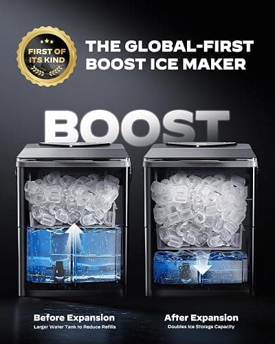 Silonn Boost Ice Maker with Innovative 2.5L Ice Basket & 1.8L Water Tank, 9 Bullet Ice Cubes in 6 Mins, Countertop Ice Maker with LED Touch Control, Self-Cleaning Ice Machine, 2 Ice Sizes thumbnail 3