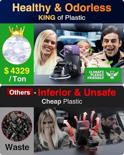 VANMASS【85+LBS Strongest Suction & Military-Grade Ultimate Car Phone Mount | 【Patent & Safety Certs】 Cell Phone Holder for Dash Windshield Vent for iPhone 17 Pro Max Automobile Interior Sets, Ink Black thumbnail 3