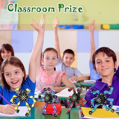 10 Pcs Transformable Fidget Spinner, Fidget Toys Bulk for Adults, Transformable Chain Robot Finger Toy DIY Deformation Robot Mechanical Spinners Stress Relief Fidget Toy for Teens Adults thumbnail 3