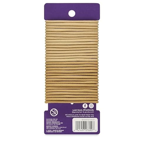 Goody Ouchless Hair Elastics – No Pull, No Breakage, Tangle-Free Hold for Thick, Curly, Coily & Textured Hair – 30 Count, Blonde, Long-Lasting Ponytail Holders for Women & Men thumbnail 2