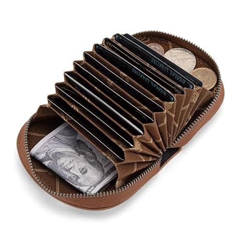 Montana West Wrangler Credit Card Holder for Women Small RFID Blocking Wallet Floral Tooling Coin Purse Brown thumbnail 4