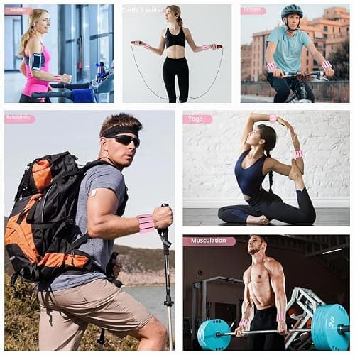 Omtofo Poids De Poignet Réglables Poids De Cheville Pour Poids Poignet En Ankle Weights Pour Exercice Yoga Danse Barre Pilates Cardio Aérobic Marche thumbnail 7