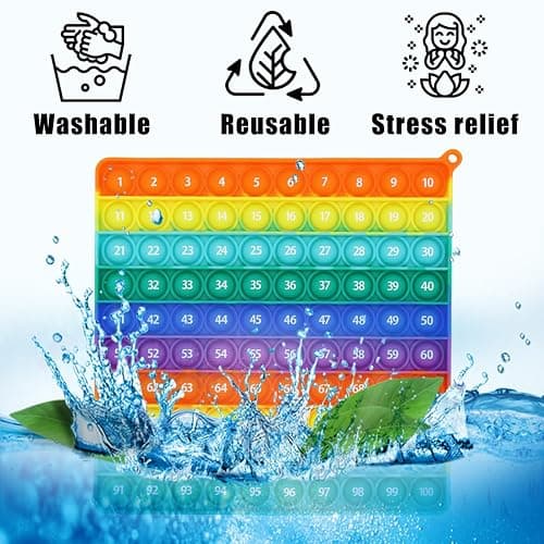 Double Side 1 100 200 Popper, Chart Pop, 200 Poper with Numbers, Square Popper for Elementary, Fidget Sensory Toy, Montessori Educational Gift for Kindergarten Classroom Kids 3 4 5 Year Old thumbnail 3
