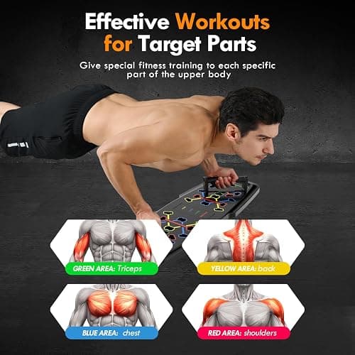 MQRW Push Up Board,Home Gym,Portable Exercise Equipment,Pilates Bar and 20 Fitness Accessories with Resistance Bands and Ab Roller Wheel,Full Body Workout at Home thumbnail 2