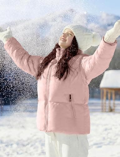 ACTCHIC Girls Winter Puffer Jacket Warm Cropped Quilted Jacket Zip Up Puffy Coat 7-16 Years thumbnail 2