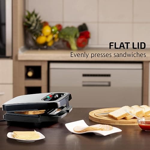 OVENTE Electric Sandwich Maker with Non-Stick Plates, Indicator Lights, Cool Touch Handle, Easy to Clean and Store, Perfect for Cooking Breakfast, Grilled Cheese, Tuna Melts and Snacks, Black GPS401B thumbnail 6