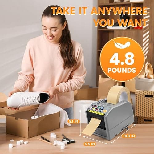 Ribbon Cutting Machine, Automatic Tape Dispenser, 999mm Precision Cut, Ideal for Shipping, Schools, Restaurants, Business & Home thumbnail 6