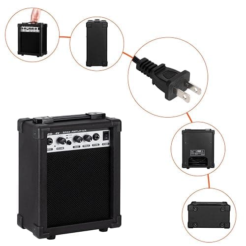 Ktaxon Electric Bass Guitar 4 String Bass Guitar with 20 Watt Amplifier, PJ Type Pickup, Naturally air-dried Maple Neck, Rosewood Fretboard, Basswood Body(Black) thumbnail 6