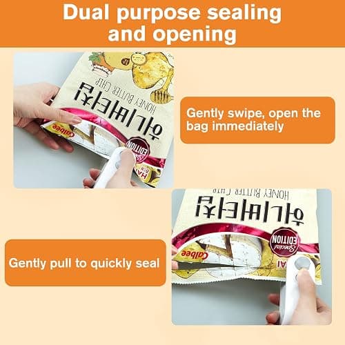 Mini Bag Sealer, 2026 2-in-1 USB-C Rechargeable Snack Bag Sealer, Magnetic Food Sealer with Cutter Bag Resealer Machine Handheld Heat Sealer for Plastic Snack Bags Freshness thumbnail 6