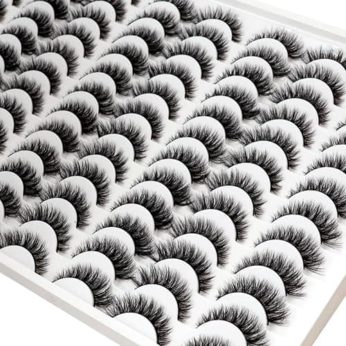 Azenlo False Eyelashes 48 Pairs Faux Mink Lashes 14mm Wispy Lashes 3D Fluffy Cat Eye Lashes Pack Bulk Wholesale Strip Lashes(style 48-045) thumbnail 9