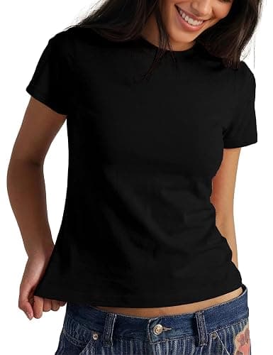 FAIABLE Cotton Crew Neck T Shirts for Women Slub Cotton Short Sleeve Shirt Casual Summer Basic Tees Tops Fashion Trendy 2026 - Image 1