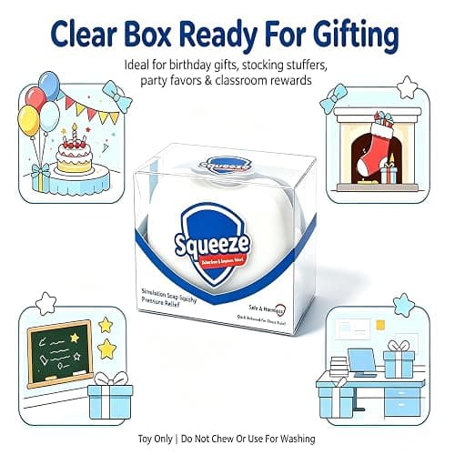 Crunchy Soap Squishy ASMR Toy, Slow Rebound Portable Sensory,Party Favor Gift, Stress-Relieving Toys,Squeeze Toys(White) thumbnail 6
