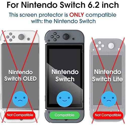 amFilm Tempered Glass Screen Protector for Nintendo Switch 2017 (2-Pack) thumbnail 2