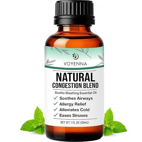 Essential Oil Breathe Blend for Diffuser, Humidifier, Aromatherapy & Rub with Peppermint & Eucalyptus Oils | for Headache, Allergy & Congestion - Image 1