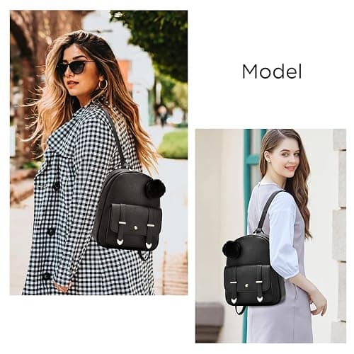 I IHAYNER Mini Backpack Purse for Teen Girls 3-PCS Fashion Backpack Cute Travel Daypacks Women Pompom Backpack Shoulder Bag thumbnail 7