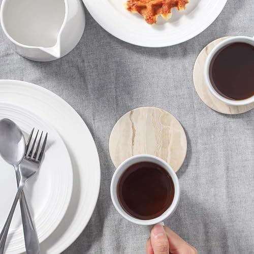 LIFVER Coasters Set of 6, Coasters for Drinks Absorbent Stone with Holder, Black Marble Style Ceramic Drink Coaster for Tabletop Protection, Coffee Table Decor Ideal for Home Decor House Warming Gifts thumbnail 7
