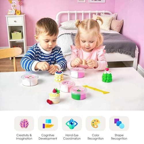Air Dry Clay Kits for Kids - hittaty Cake Themed Model Magic Clay, 12 Boxes Molding Clay for Kids with Sculpting Tools and Tutorials, Safe, Soft & Non-Sticky DIY Arts and Crafts Gift for Boys & Girls thumbnail 3