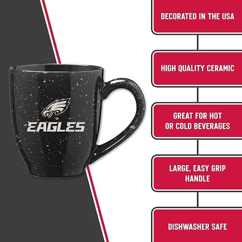 Rico Industries NFL Football 16 oz Team Color Laser Engraved Speckled Ceramic Coffee Mug thumbnail 5