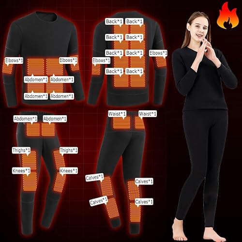 TOVCHEI Women Electric Heated Underwear Winters USB Smart Heated Thermal Underwear, Washable for Outdoor Sports,Skiing,Riding thumbnail 4