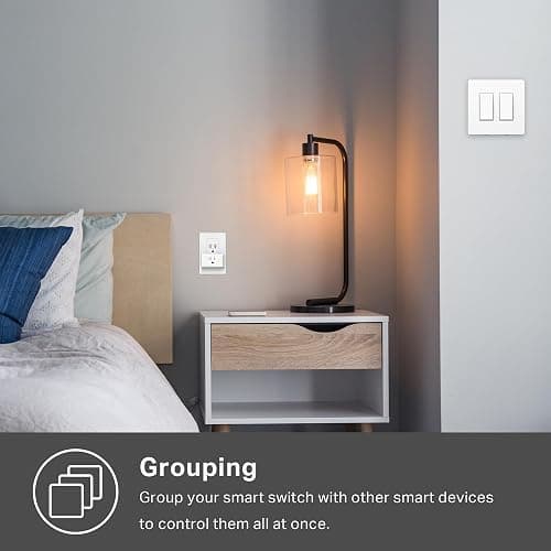 Kasa Smart Switch 2-Gang HS200-2, Single Pole,Neutral Wire Required, 2.4GHz Wi-Fi Light Switch Compatible with Alexa and Google Home, UL Certified, No Hub Required, White - 2-Gang - White thumbnail 8