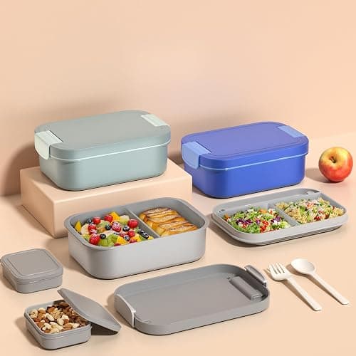 LEIKEEGO Lunchbox Erwachsene 1900ml Brotdose Auslaufsicher Bento Box Erwachsene für Büro, Schule (Grau) thumbnail 4