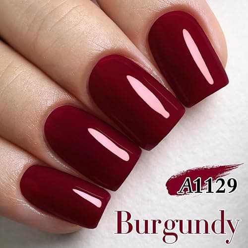 Double Rhythm 15ML Gel Nail Polish Pure Sheer Same Color Same Bottle Soak Off Gel Polish Art Manicure Salon DIY at Home for Women (Burgundy-A1129) thumbnail 6