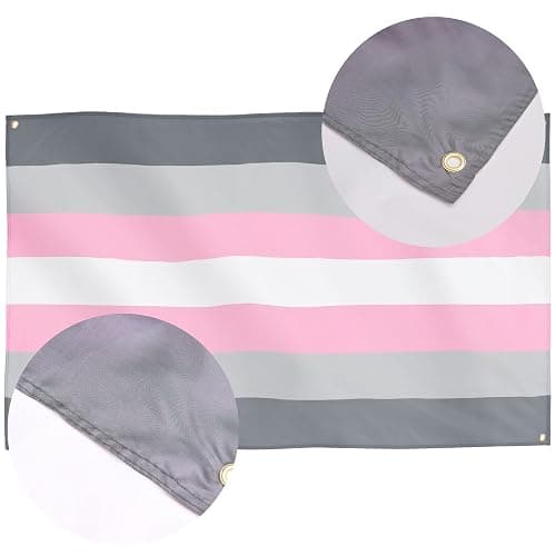 Runesol Demigirl Pride Flagge, 91x152 cm, 4 Ösen, eine in jeder Ecke, Gay Pride Flagge, LGBT+ Flagge, Pride Fahne, Premium-Fahnen für drinnen und draußen, lebendige Farben, Festival Parade Feier thumbnail 4