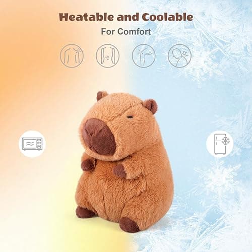 SuzziPals Heatable & Coolable Capybara Plush, Microwavable Stuffed Animal Heating Pad for Soothing & Relaxation, Lavender Scent Plush Toys for Stress Relief, Capybara Plushies Gift for Kids & Adults thumbnail 3