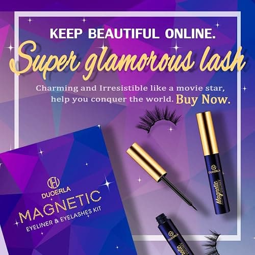 DUOERLA Magnetic Eyelashes 8D Luxury Volume Fluffy Colored Eyelashes Magnetic Lashes with Eyeliner Kit, Cat-Eye 18-23MM Long Cruelty-Free&Vegan 10 Pairs thumbnail 5