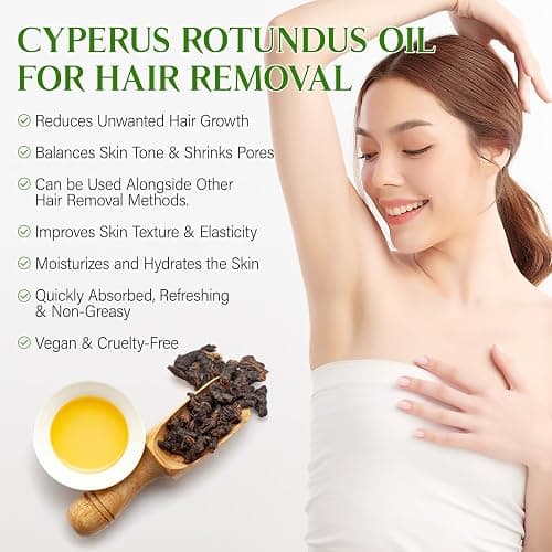 GOGIFTGO Cyperus Rotundus Oil,Cyprus Rotundus Oil for Hair Removal,Cyperus Oi-l Natural, Soothing and Gentle,Reducing Body Hair Growth,Smooth Skin & Hair Removal,60ml (1pcs) thumbnail 4