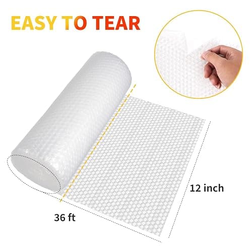 Bubble Cushioning Wrap 2 Pack 12 Inch x 72 ft Bubble Wrap for Packing，Moving Boxes and Shipping for Your Business，Perforated Every 12 in.Suitable for Filling Packaging Boxes. thumbnail 2