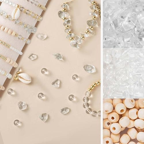Xylise Jewelry Making Supplies Kit Natural Stone Beads for Irregular Natural Stone with for DIY Craft Bracelet Necklace Earrings for Adults (Transparent) thumbnail 4